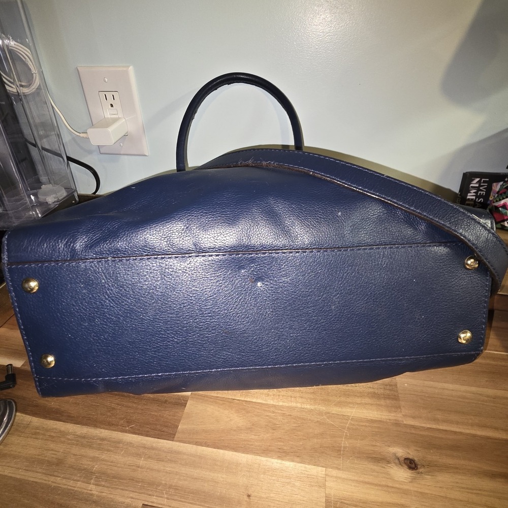 Michael Kors Hamilton Satchel Bag Tote Purse East West Bag Beautiful BLUE - Picture 11 of 11